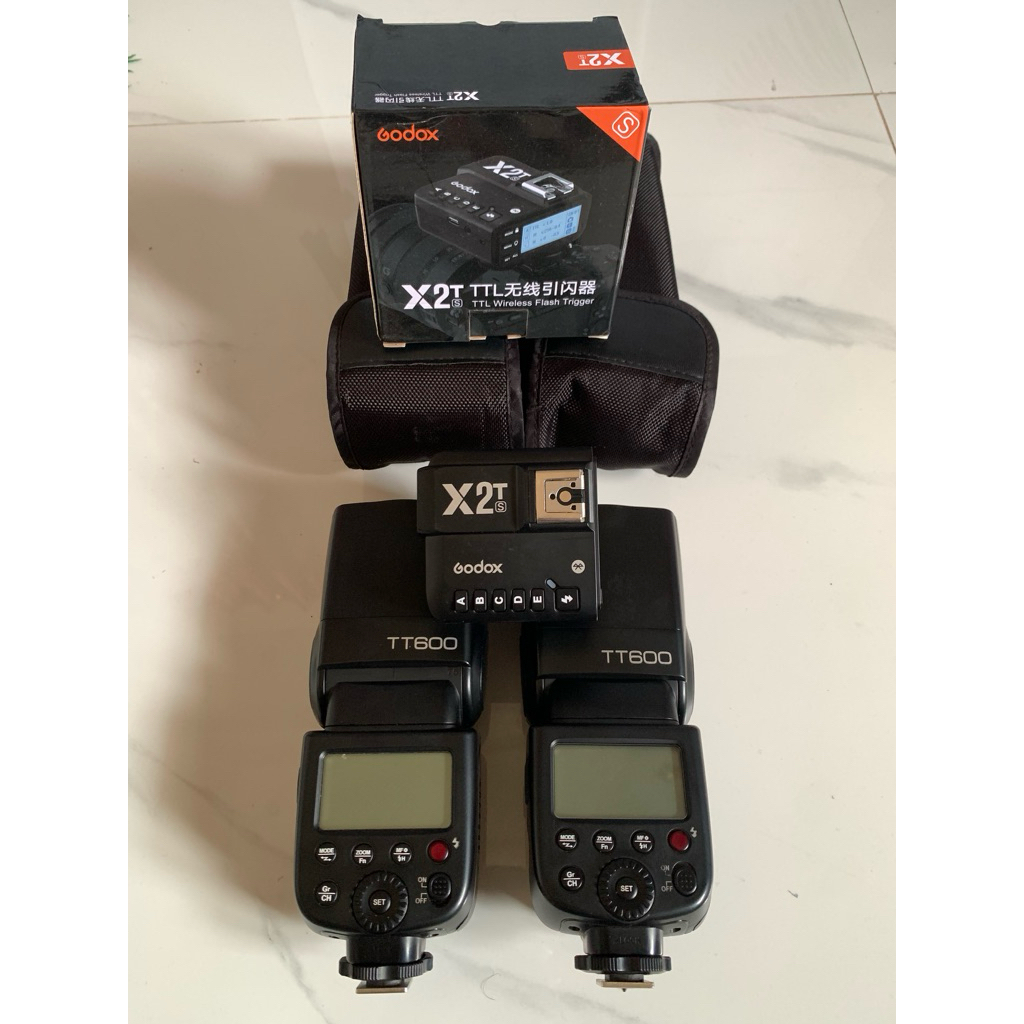 paket lengkap flash Godox tt600 sama triger Sony x2t