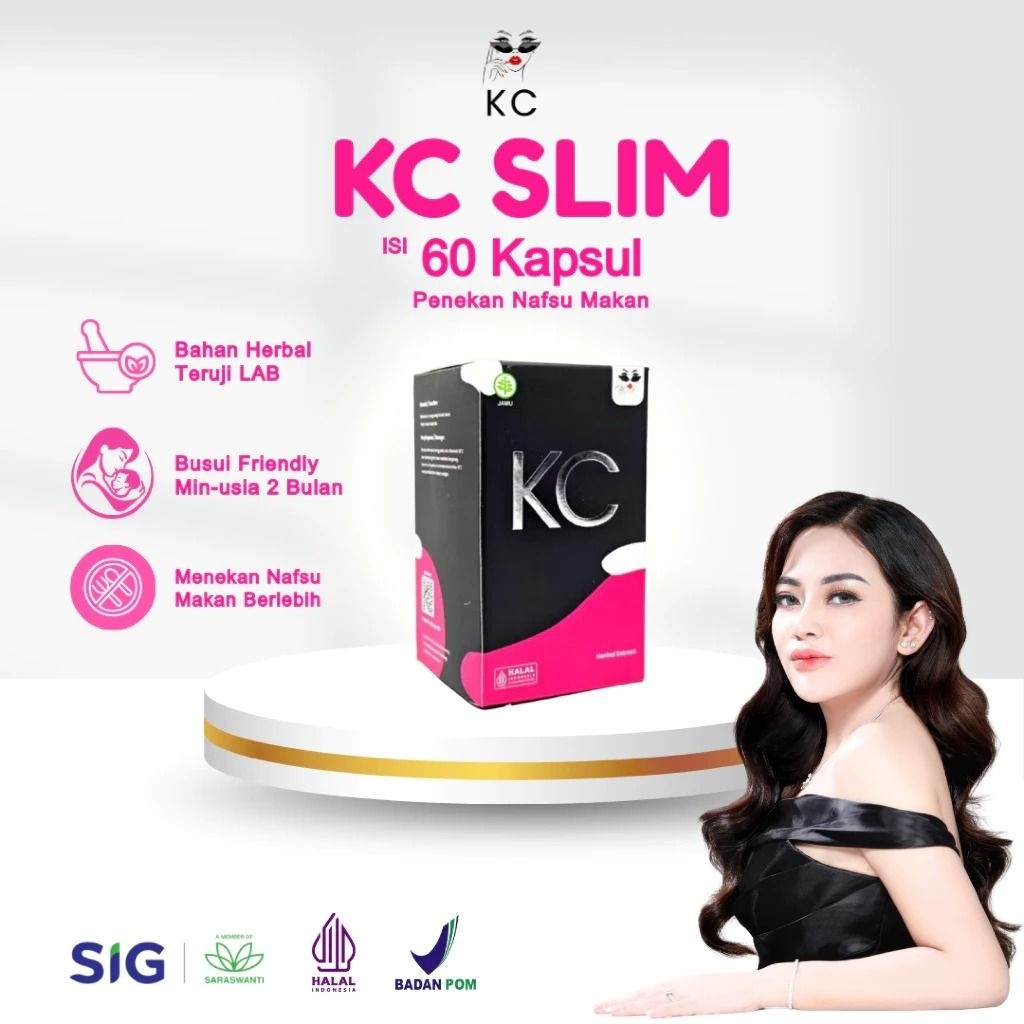 KC SLIM Original - Pelangsing Herbal BPOM & Halal Indonesia (Isi 60 Kapsul)