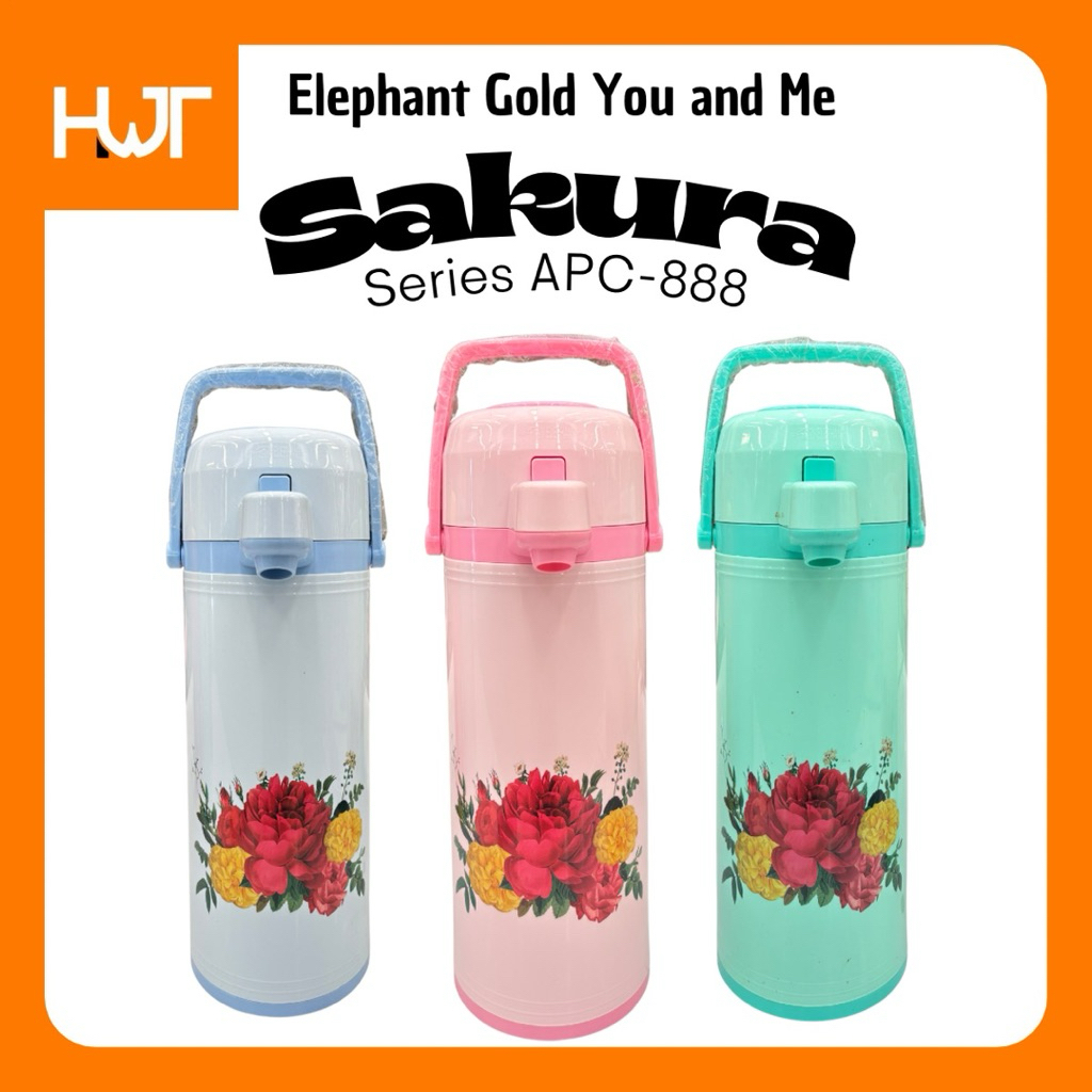[HWT STORE] Termos Elephant GOLD | Series Sakura | APC-888 | Kapasitas 2,5 Liter - Tahan 48 Jam