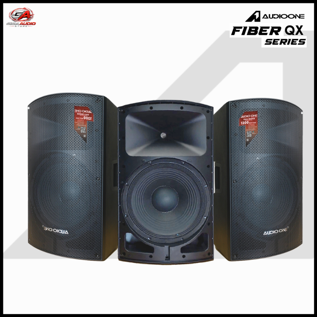 Speaker 15 Inch QX 115 Aktif Pasif AUDIO ONE Bluetooth USB Monitor Original Box Fiber | GA