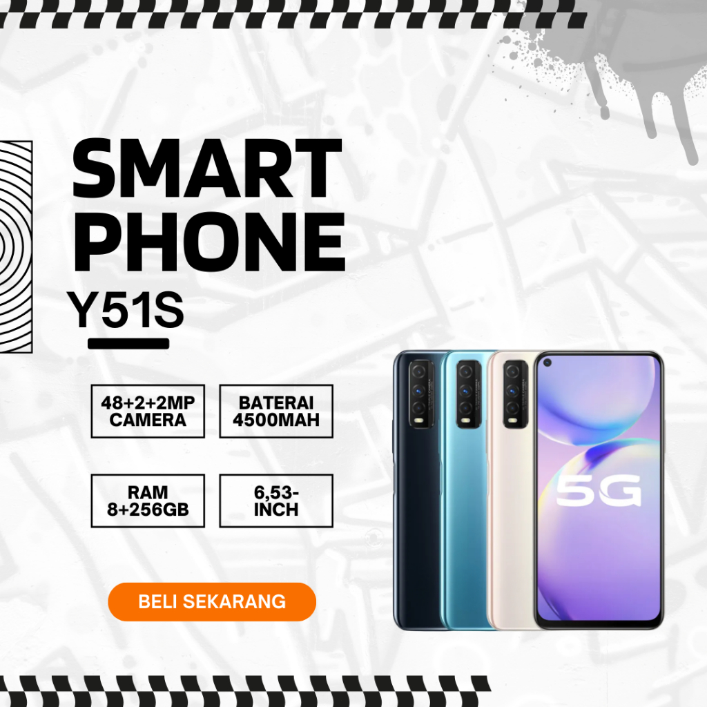 SMARTPHONE Y51S RAM8GB+128GB BATERAI 5000 MAH GRANSI 12 BULAN