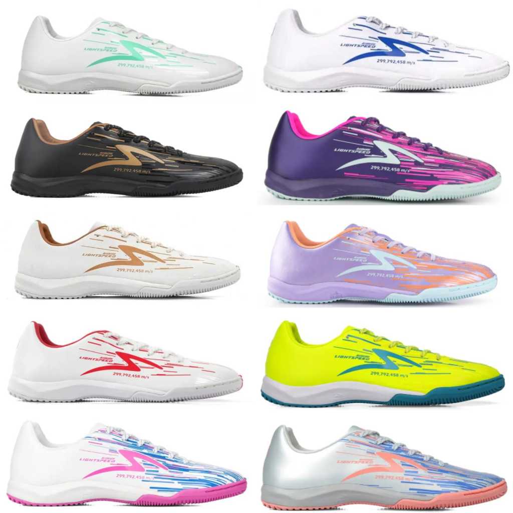 Sepatu Futsal Specs Accelerator LIGHTSPEED REBORN IN - Black Gold White Pearlized Safety Yellow Whit