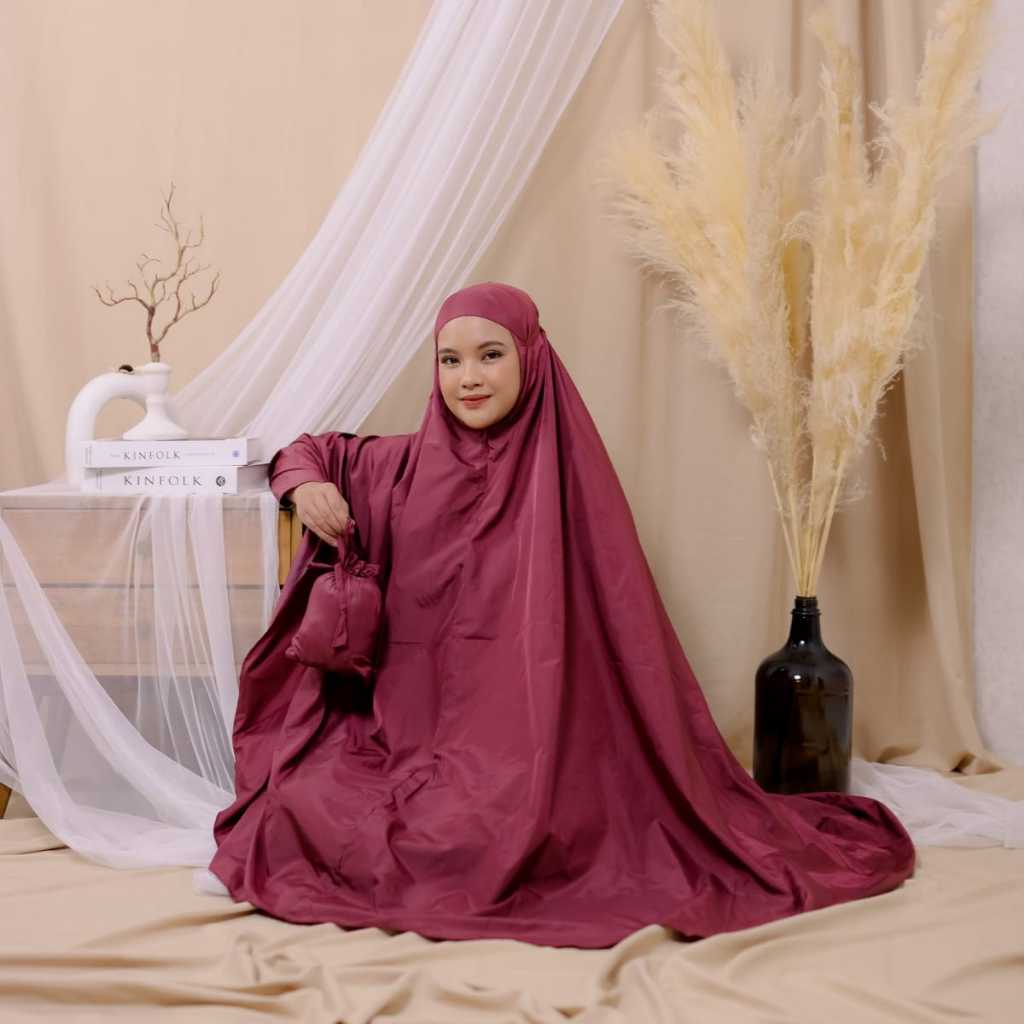 MUKENA TRAVELING POLOS DEWASA | MUKENA TRAVELING FREE POUCH DAN SAJADAH MINI | MUKENA KATUN