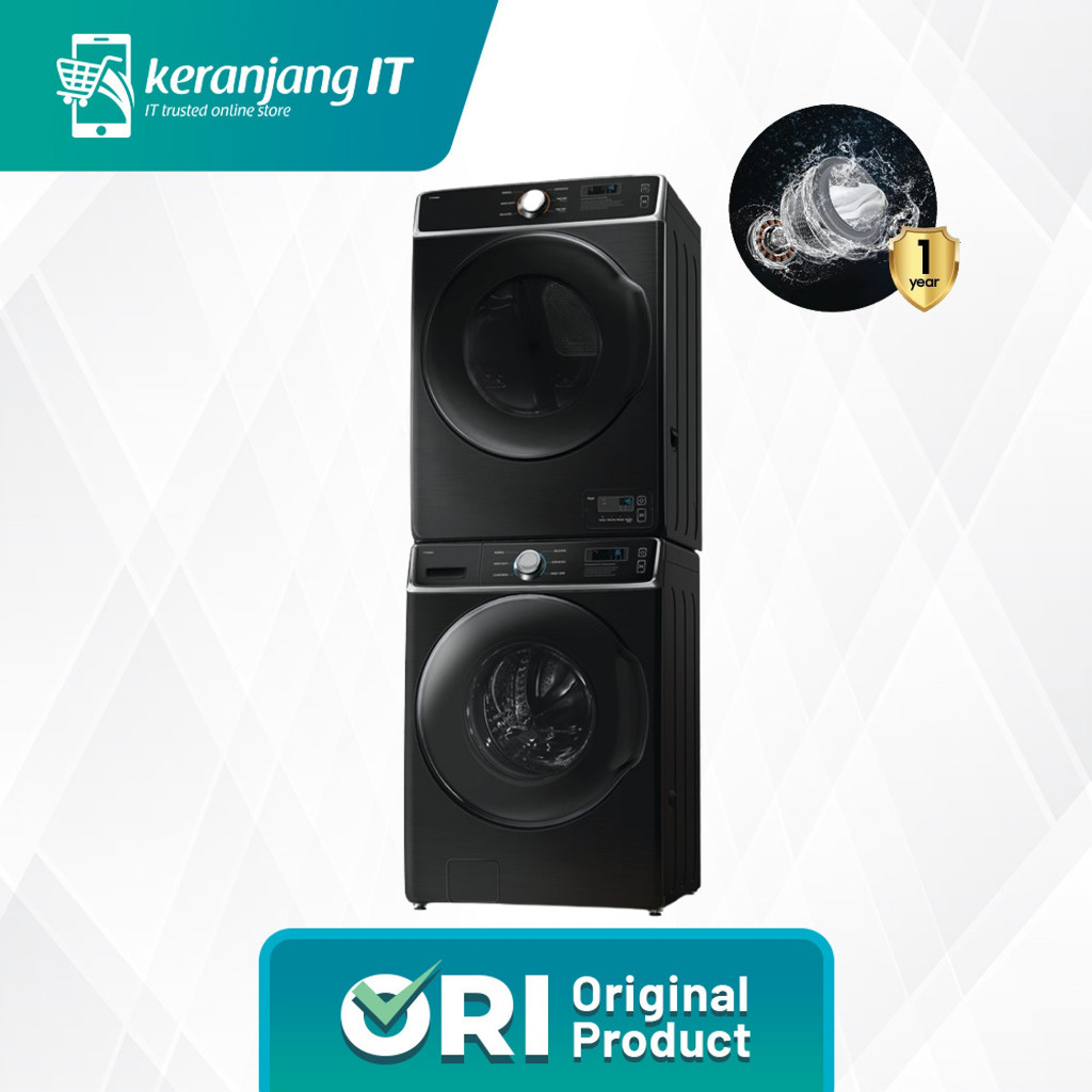 Stack Samsung Mesin Cuci Washer 18 Kg & Pengering Dryer 14 Kg Commercial Laundry