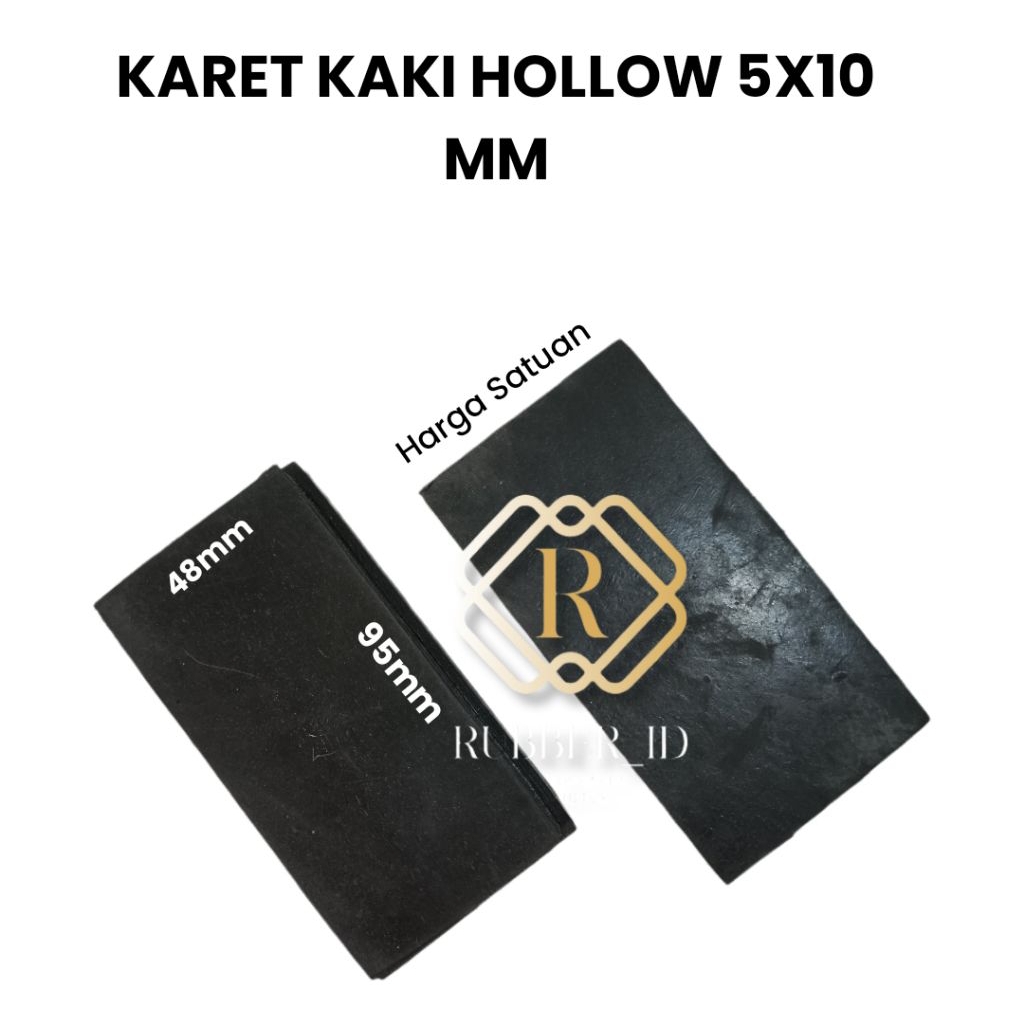 KARET KAKI HOLLOW 5X10 PADAT / KARET MEJA ANTI SLIP/KARET BESI HOLLOW