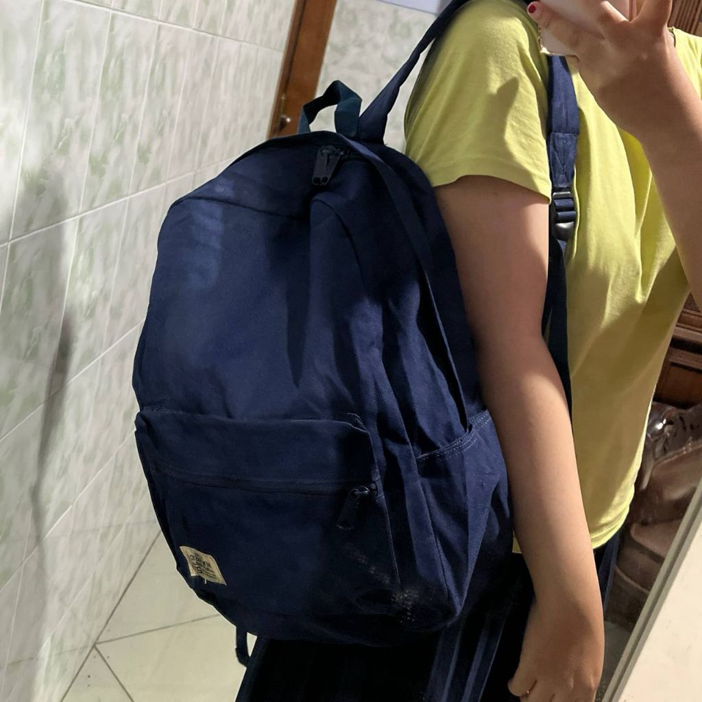 Ransel SPAO unisex cowok cewek bisa pakai | warna navy | Tas Bekas Pribadi Second Preloved Like New