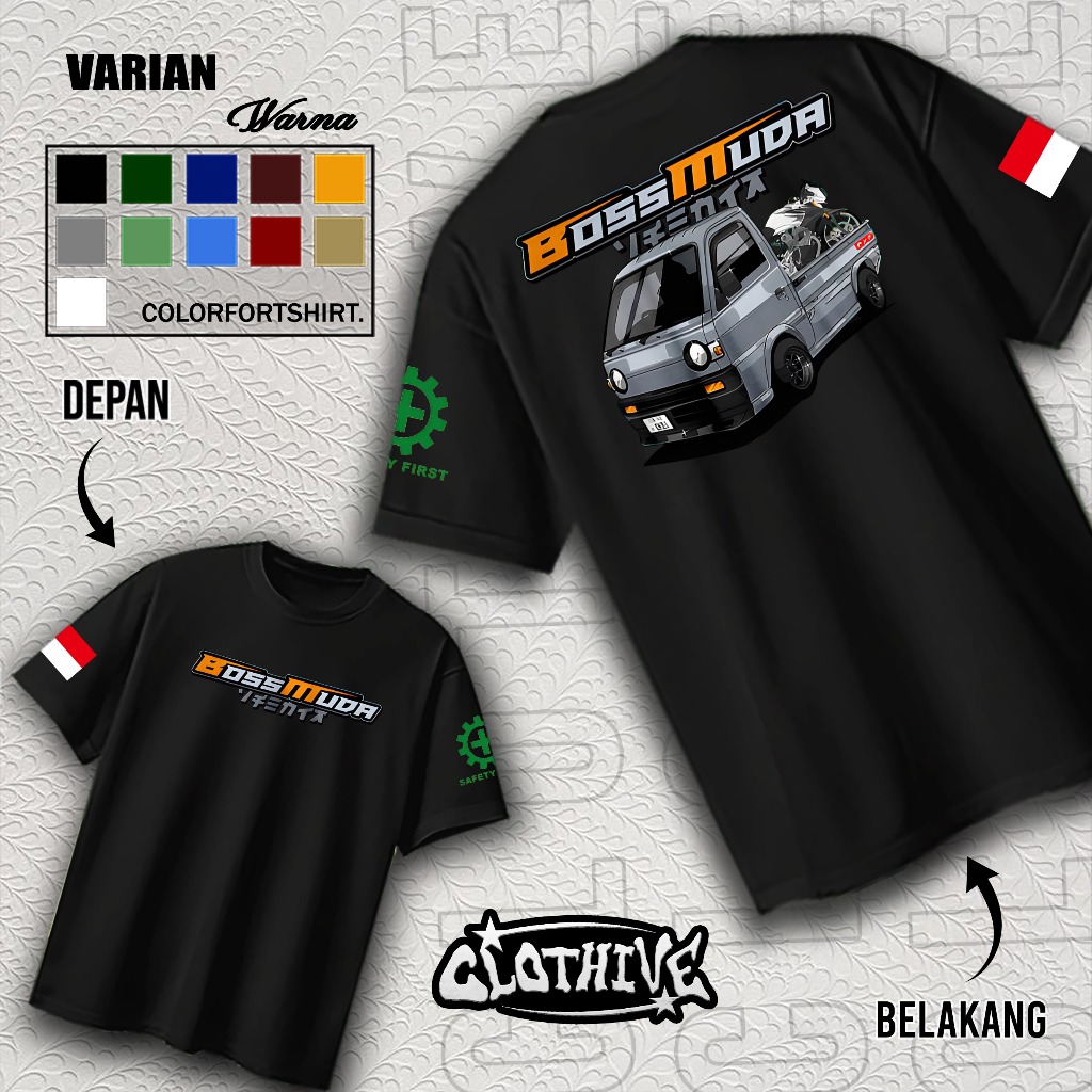 KAOS CLOTHIVE- KAOS PICK UP BOSS MUDA - BAJU MOBIL PICK UP BOSS MUDA - KAOS PRIA WANITA TERBARU