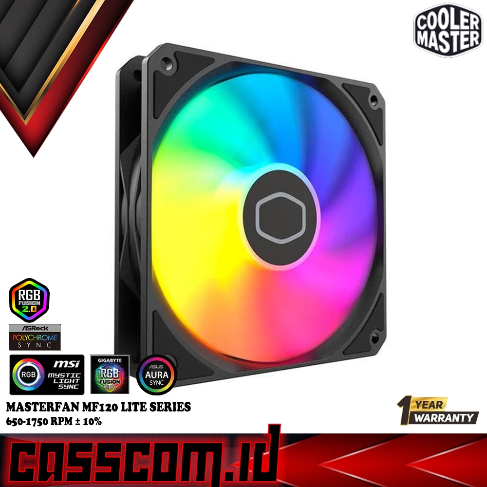 Fan Casing Cooler Master MasterFan MF120 Lite Case Fan PWM ARGB Black