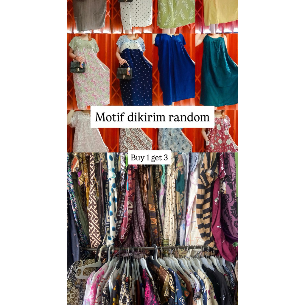 DASTER Rayon perca-daster bahan mix kencana ungu random PAKET MURAH BUY 1 get 3