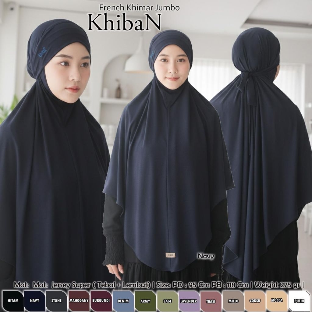 FRENCH KHIMAR JUMBO KHIBAN JERSEY SUPER TEBAL DAN LEMBUT