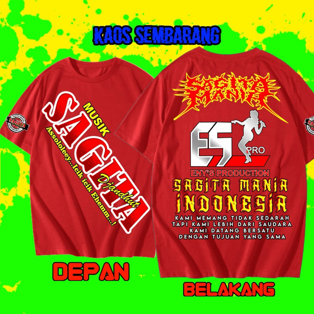 KAOS T-SHIRT SAGITA MANIA INDONESIA FREE STIKER-KAOS KEREN COTTON PE 24S