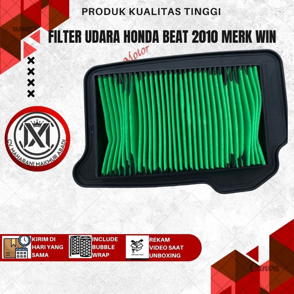 WIN TENSHI FILTER UDARA MOTOR SARINGAN MESIN HONDA BEAT KARBU HONDA LAMA 2007 2008 2009 2010 2011 20