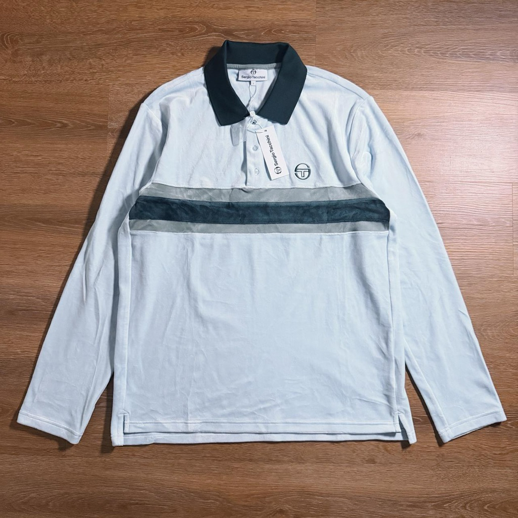 Longsleeve Polo Sergio Tacchini Banda Baby Blue Brand New With Tags 100% Original  Size : L ( 74 X 5