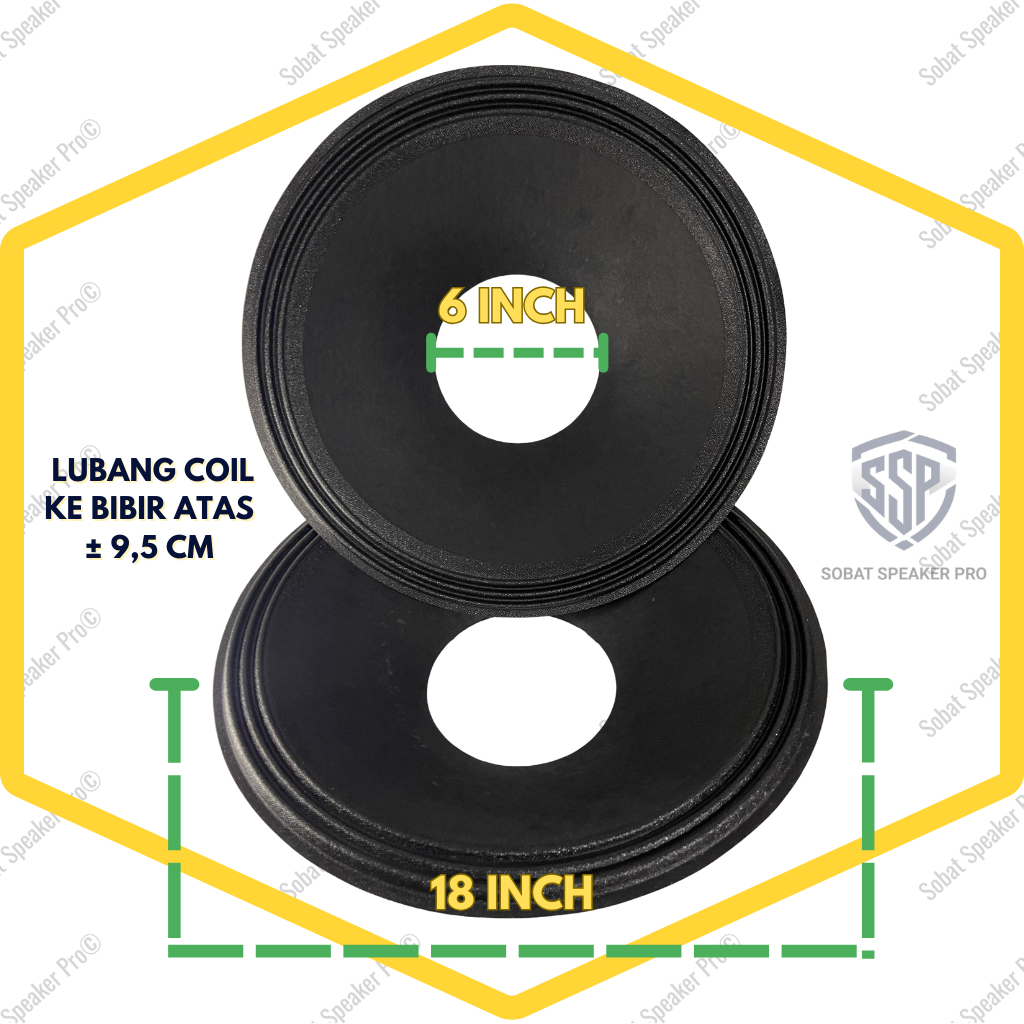 Daun Speaker 18 Inch Lubang 6 Inch Rim 3 Ringnya ber-coating Kulit Jeruk - Kertas Spiker Fullrange 1