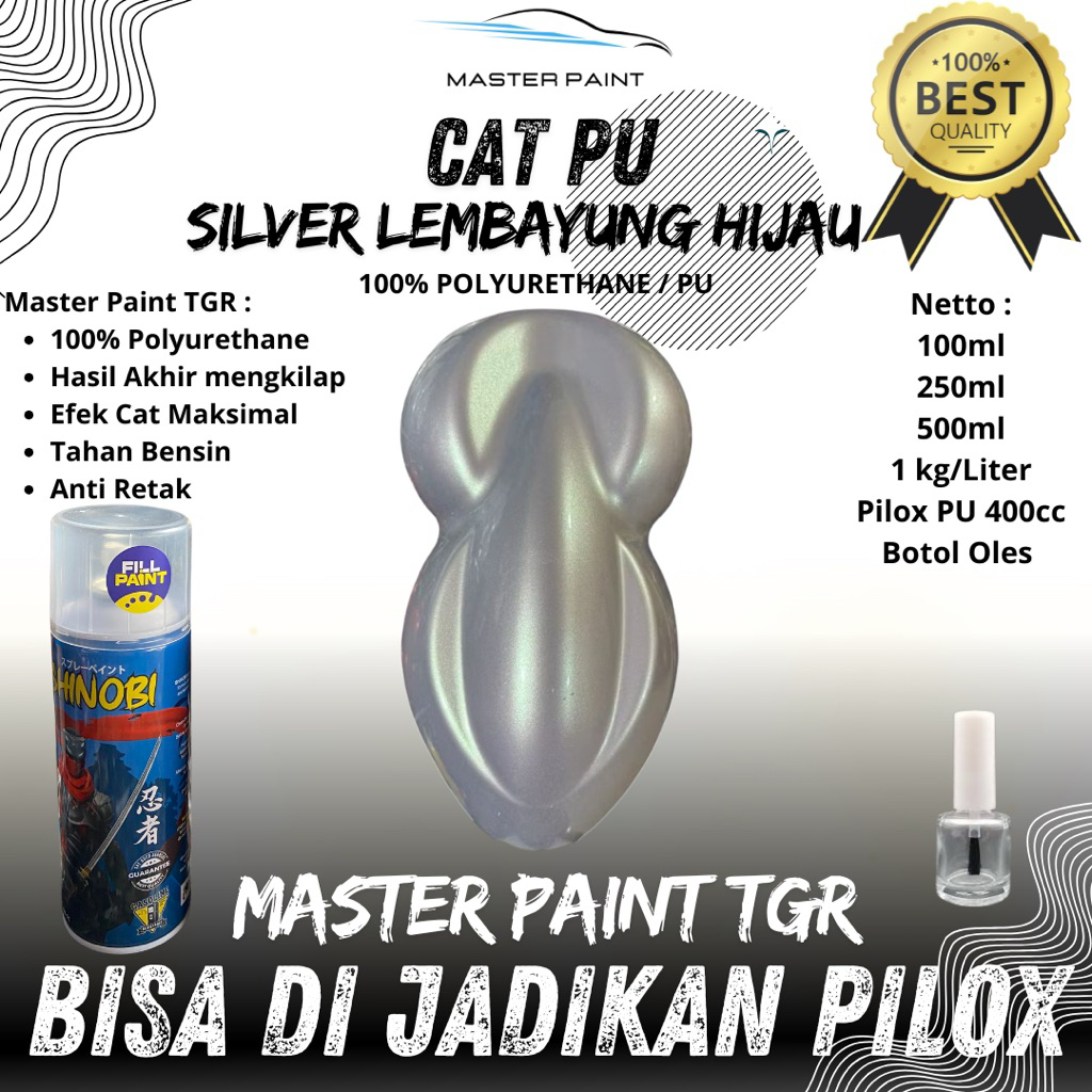 ( BISA DIJADIKAN PILOX ) Cat PU Silver lembayung Hijau | Silver Lembayung Green by Master Paint TGR
