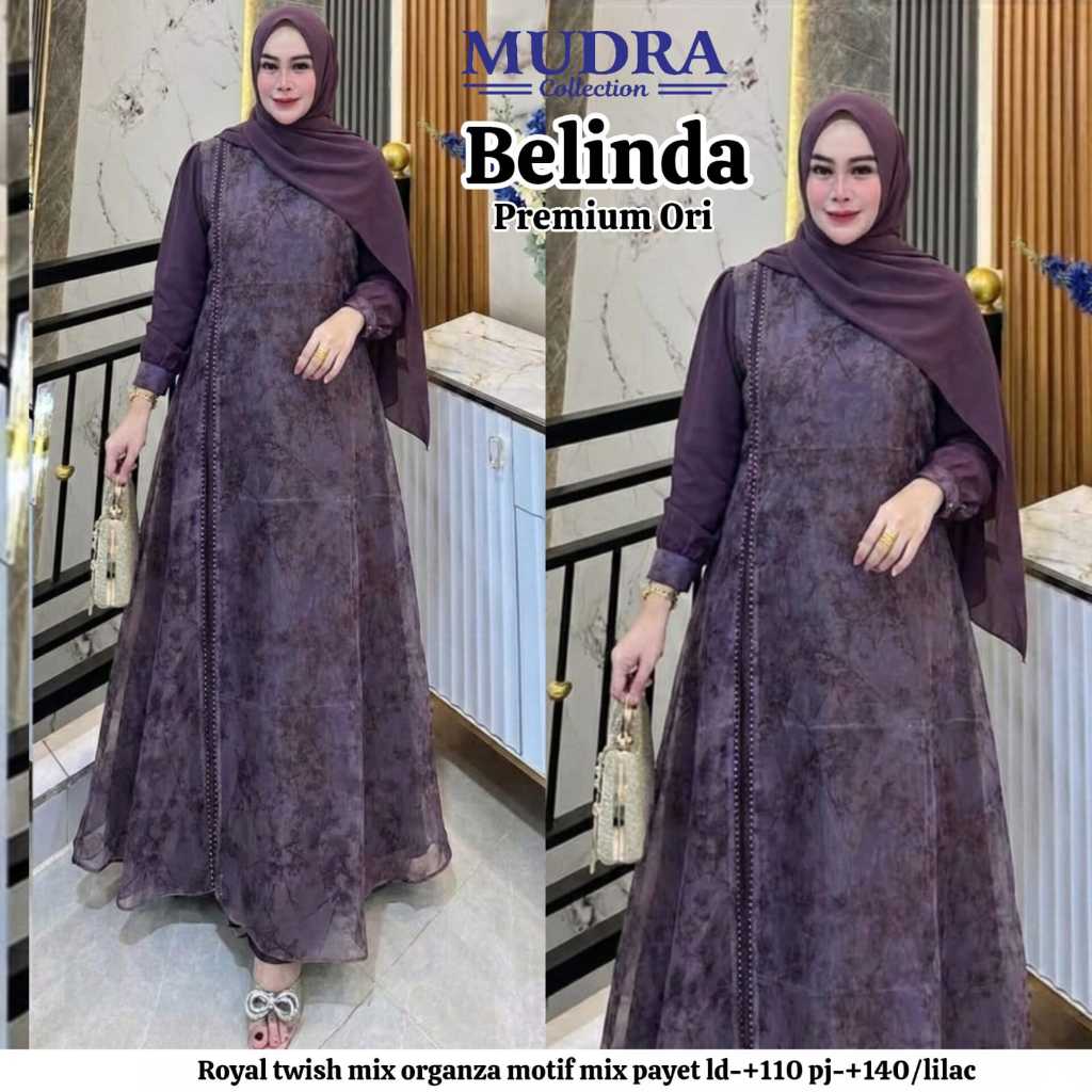 Gamis Mudra Collection / Gamis Terbaru / Gamis Wanita / Gamis Premium / Belinda / Mudra Hijab