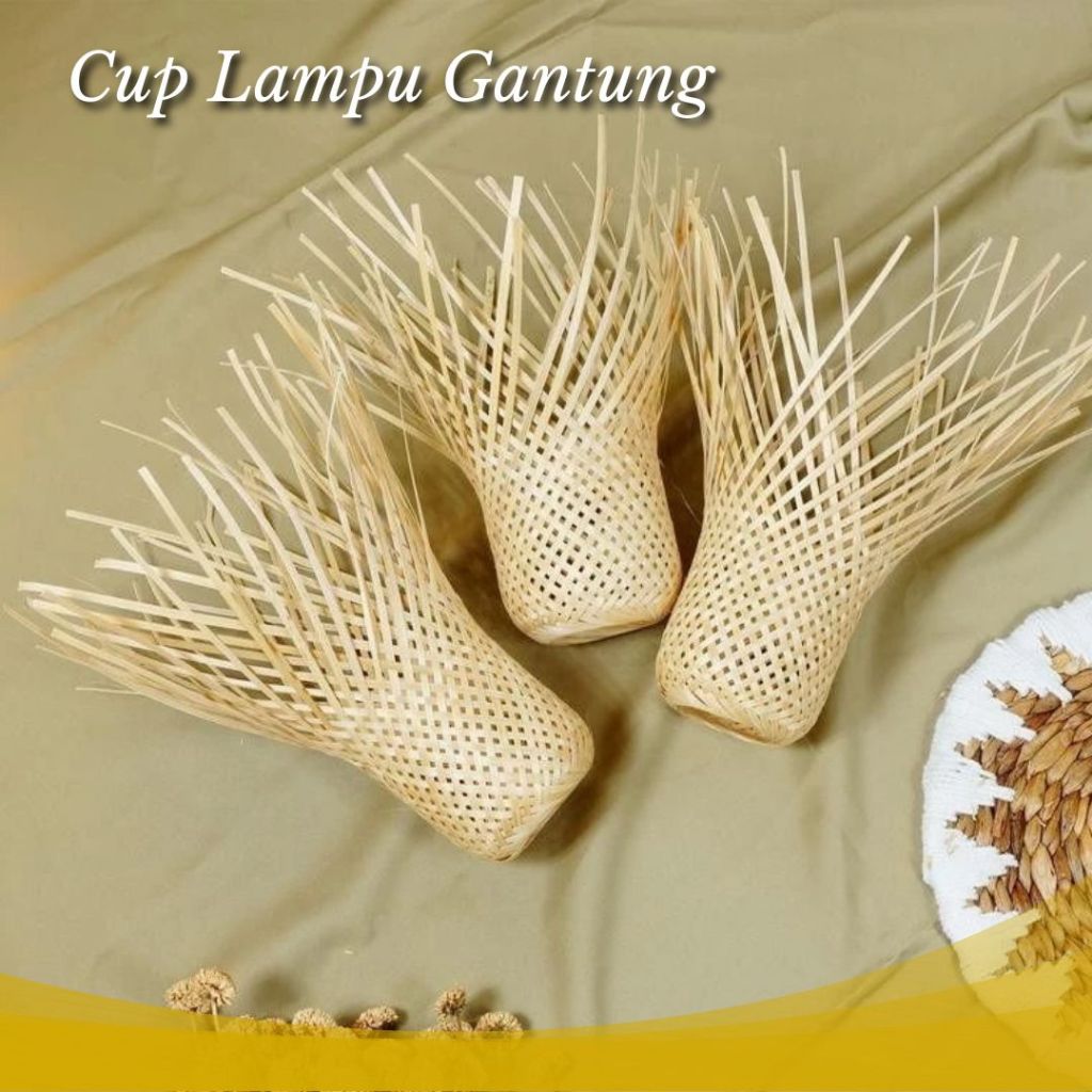 Lampu Bambu Krongso (Tanpa Rantai Bambu) Dekorasi Bambu Kap Lampu Bambu Lampu Hias Bambu / Krongso B