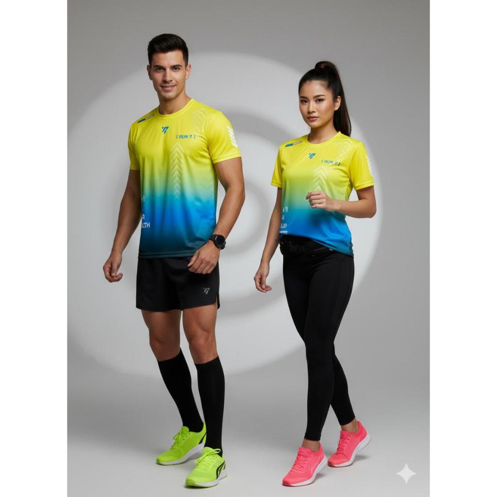 AR21SPORT Jersey Running Baju Olahraga Pria Wanita Senam Gym Fitnes Zumba Aerobik Lari / Full Printi
