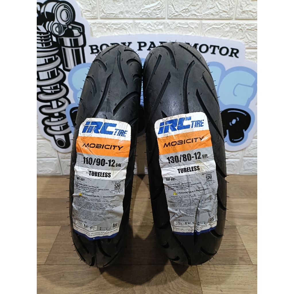BAN IRC TUBELESS MOBICITY 110/90 130/80 RING 12 STYLO