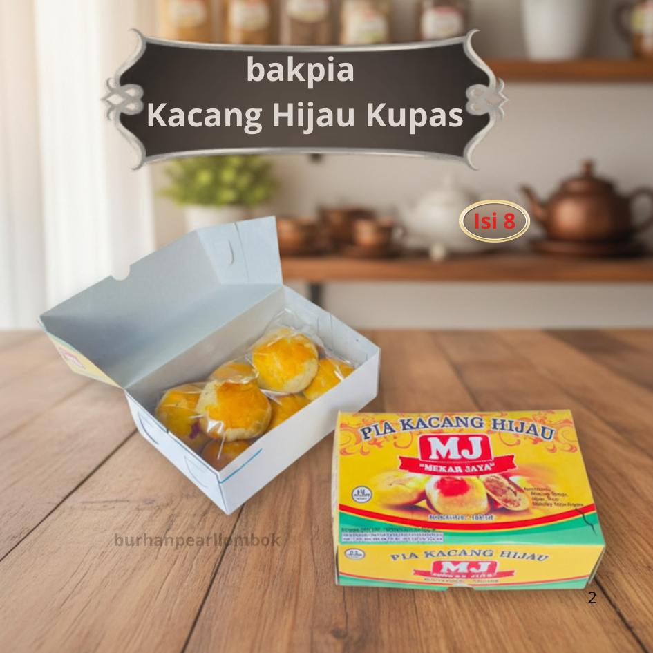 Bakpia Kering | Pia Kering | Bakpia Kacang Hijau Kupas MJ Rasa Kacang Hijau Isi 8