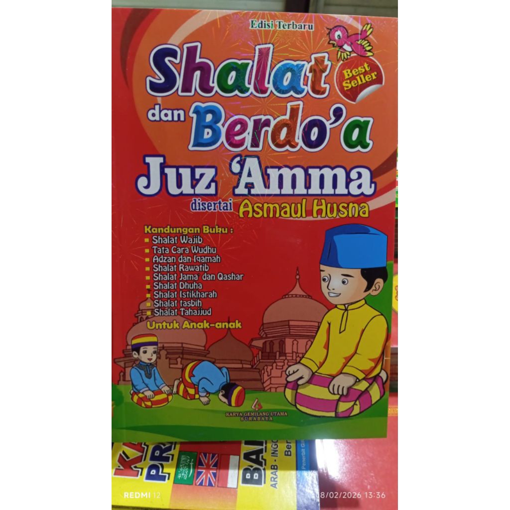 Buku Panduan Shalat dan Berdoa untuk Anak dengan Juz Amma - Warna Merah, Full Color