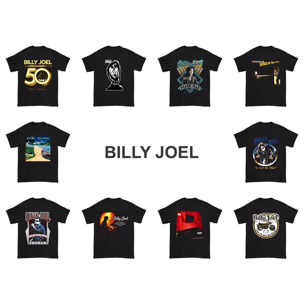 Kaos Billy Joel Band Music | Baju Billy Joel Band Musik | T-Shirt Vintage Band | Kaos Pria dan Wanit