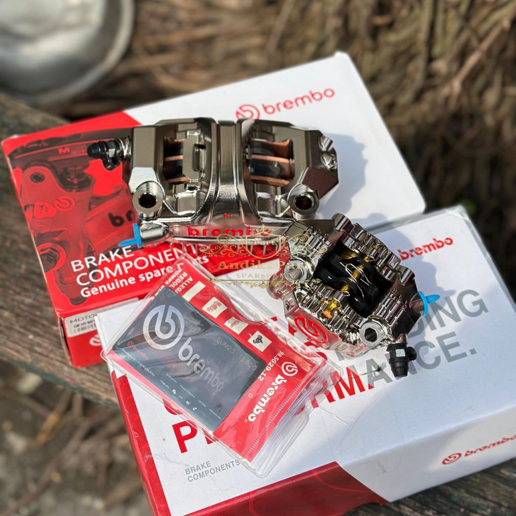 Kaliper Brembo Depan belakang Original baru new 4piston dan 2piston/ Kaliper CNC nickel model grigi 