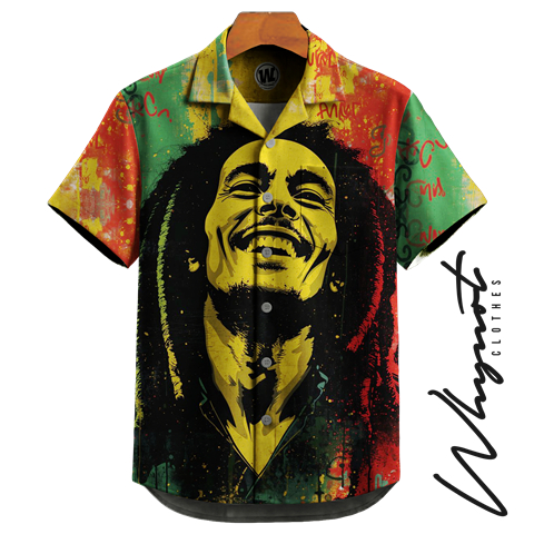 WHYNOT - KEMEJA PRINTING - Kemeja Bob Marley "One Love"