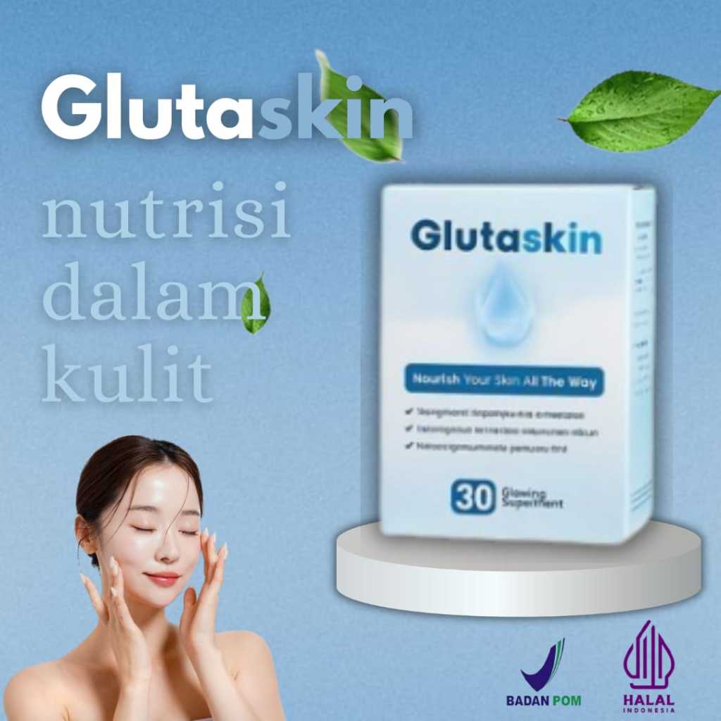 GLUTASKIN Suplemen Kapsul Mencerahkan Kulit Glutathione Vitamin C Niacinamide 100ml Halal Bpom