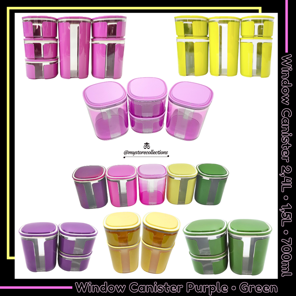Window Canister Purple • Green * Indo - Import ( Toples Ungu • Hijau ) Tupwr