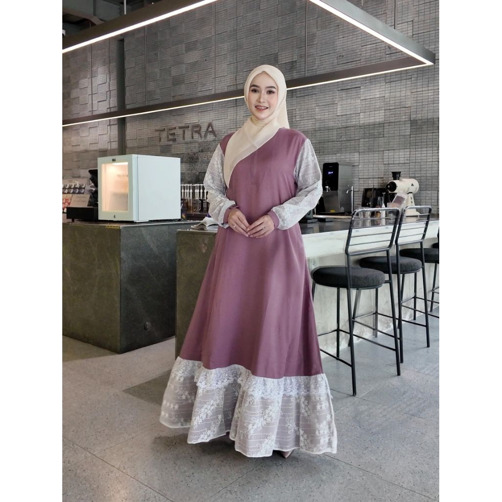 gamis brukat busui ori by seena modesty