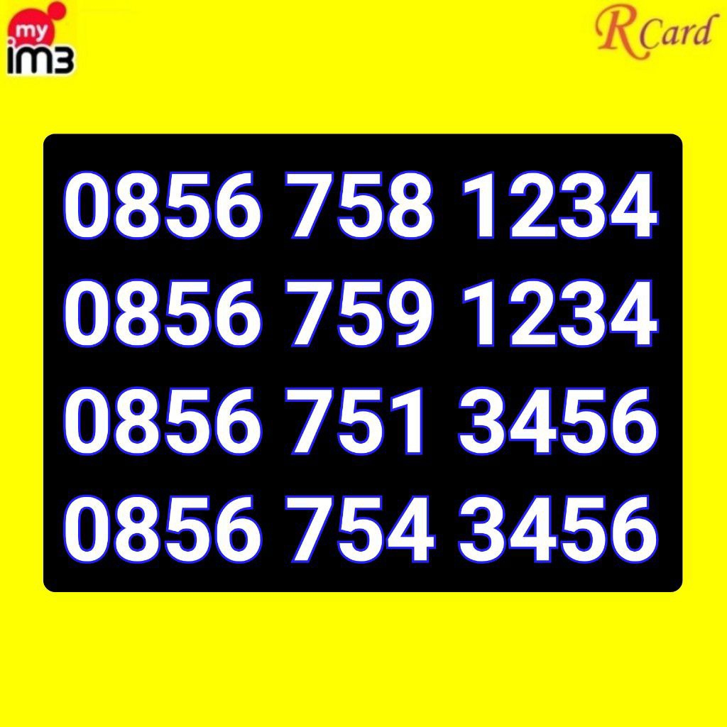 Perdana Nomor Cantik Indosat im3 11 digit Urut 1234 3456