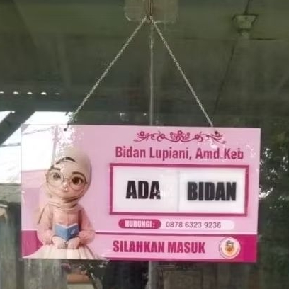 Papan Nama Bidan/Papan Akrilik Custom/Plang Bidan