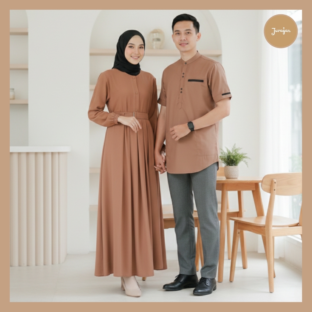 Gamis Couple Pasangan Muslim Kekinian Idaman Coksu by Juragan Baju Muslim