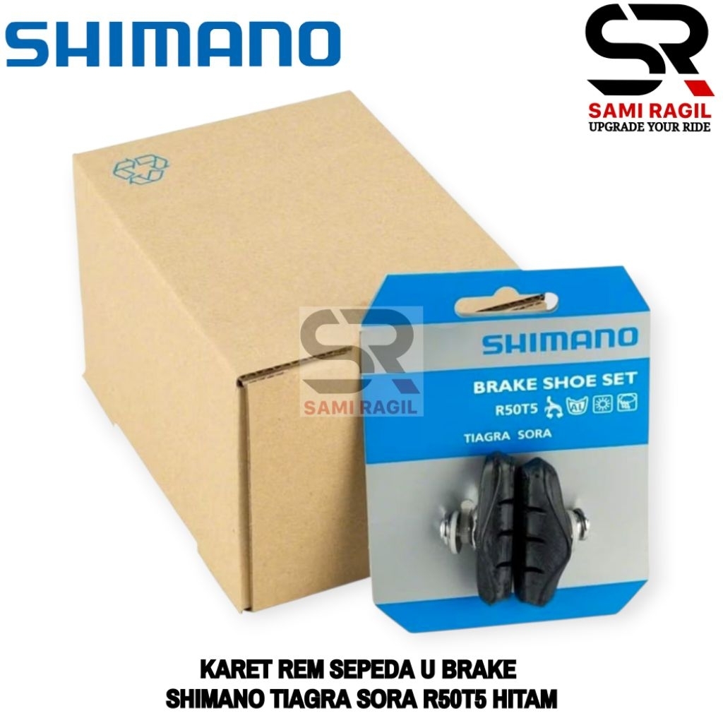 KARET REM SEPEDA U BRAKE SHIMANO TIAGRA SORA BRAKE SHOE SET R50T5 ROAD BIKE BALAP MINITREX U-BRAKE F