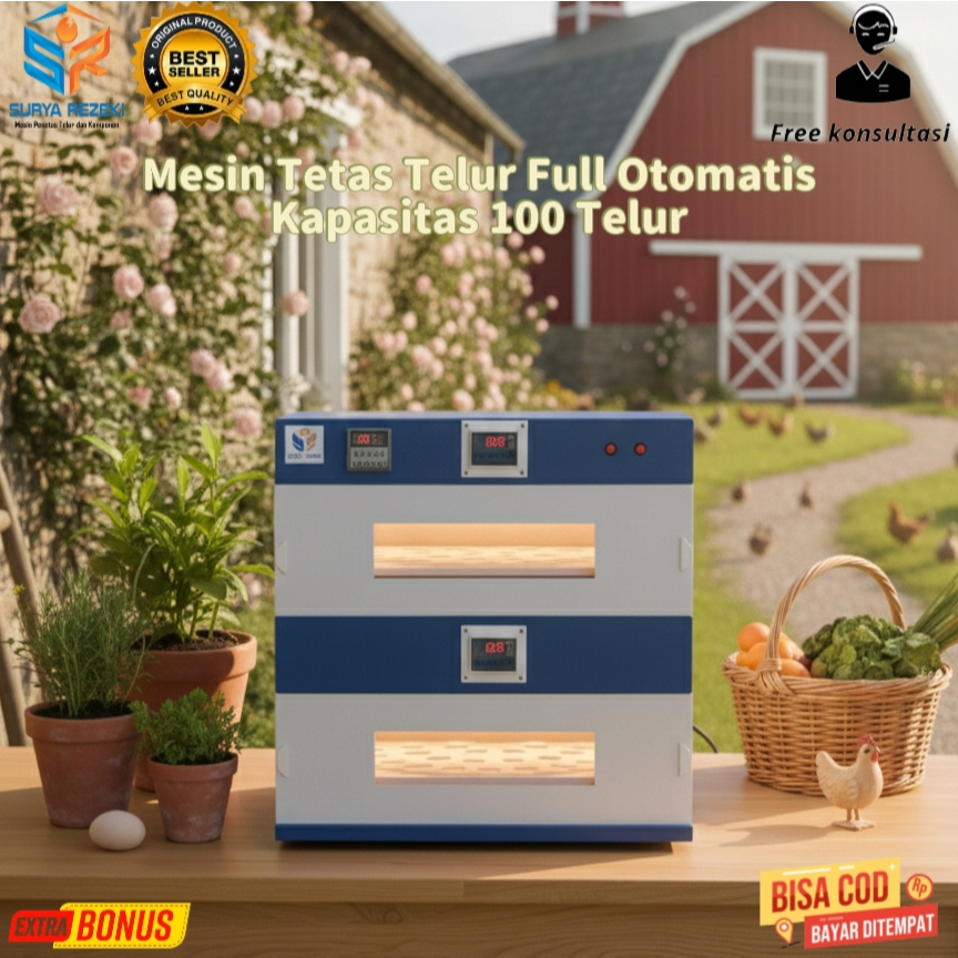 mesin tetas telur full otomatis penetas telur otomatis kapasitas 100 telur kualitas teruji