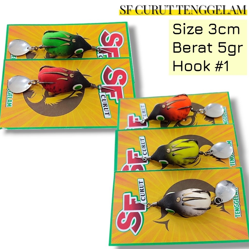 SOFT FROG CURUT TENGGELAM 3,5CM. umpan casting gabus. lure casting gabus