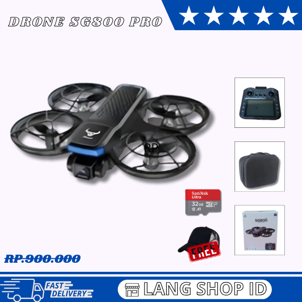 Drone SG800 PRO Mini Drone Dual Camera 4K HD With Screen Remote 360° Flip Brushless FPV Optical Flow