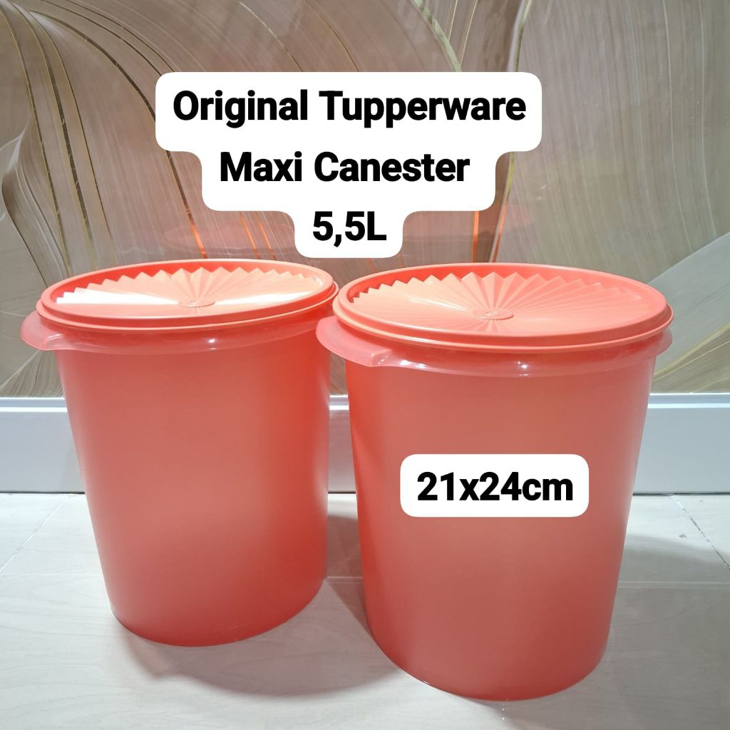 Tupperware Maxi Canester 5,5L Peach(1)-Toples Jumbo ORI Tupperware