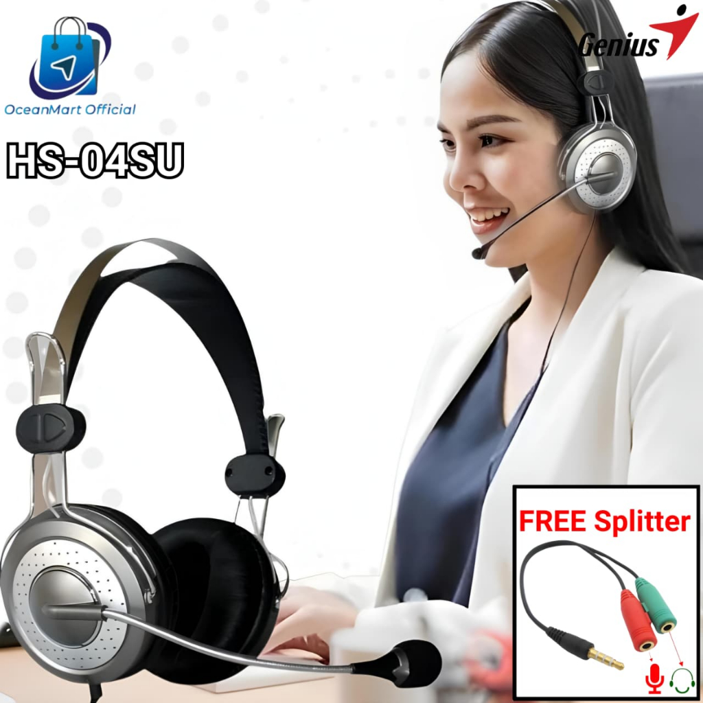 Headphone Gaming Headset HS04SU Microphone Sound Quality Genius