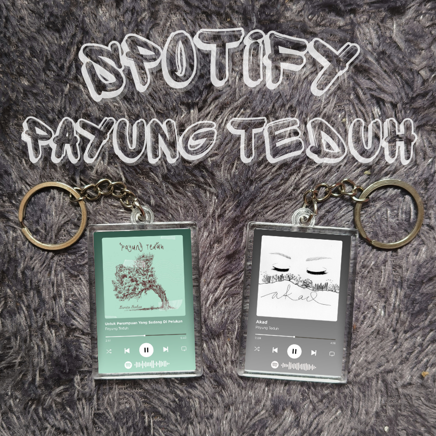 [COD] Gantungan Kunci Spotify Payung Teduh Musik Ganci Tas Akrilik Custom Aksesoris Merchandise Unof