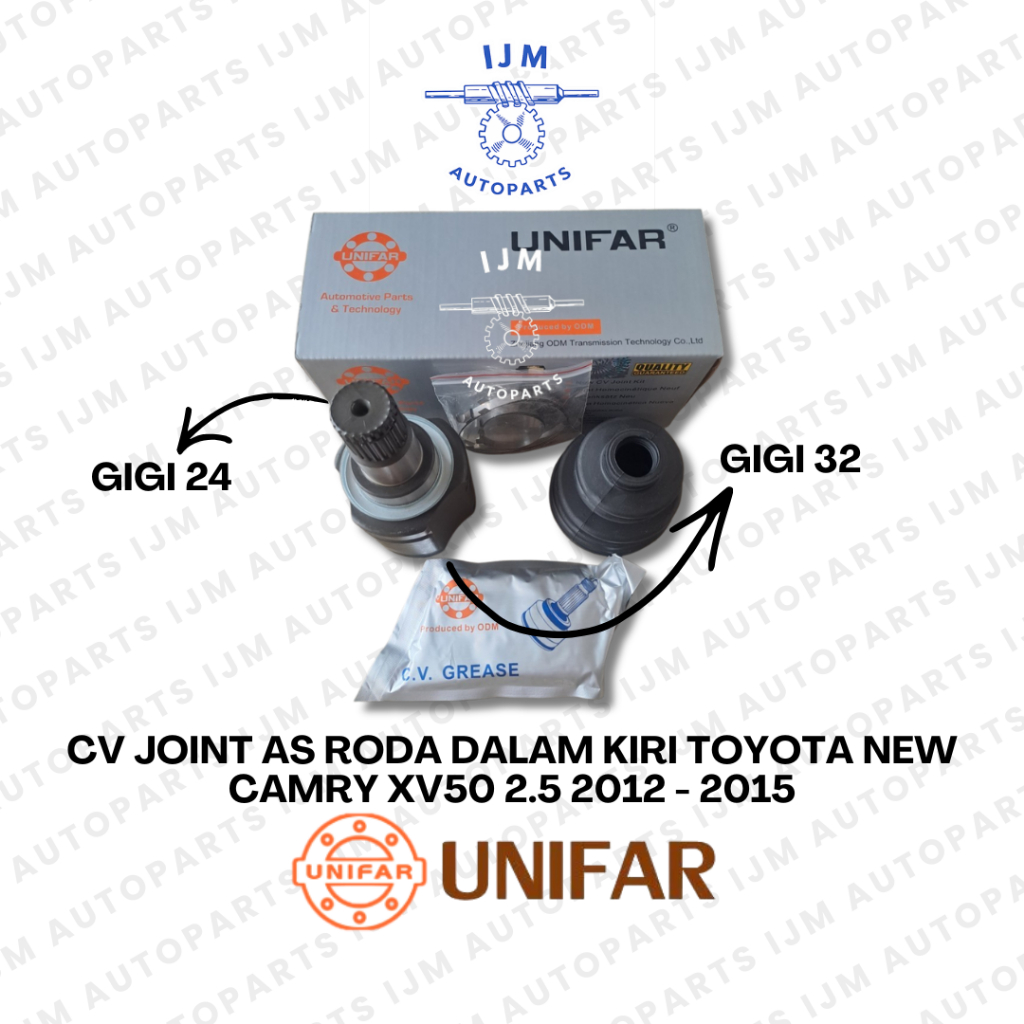 CV Joint As Roda Dalam Kiri Toyota New Camry XV50 2.5 2012 - 2015 Unifar