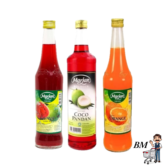 Sirup Marjan Squash Cocopandan Orange & Buodoin Cocopandan 400 ML