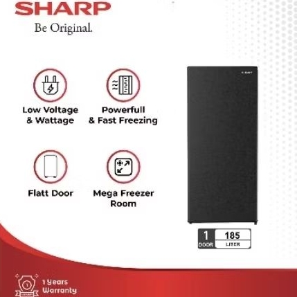 Freezer Sharp Satu Pintu FJ M198A HS Kulkas Es Batu 185L 8Rak Original