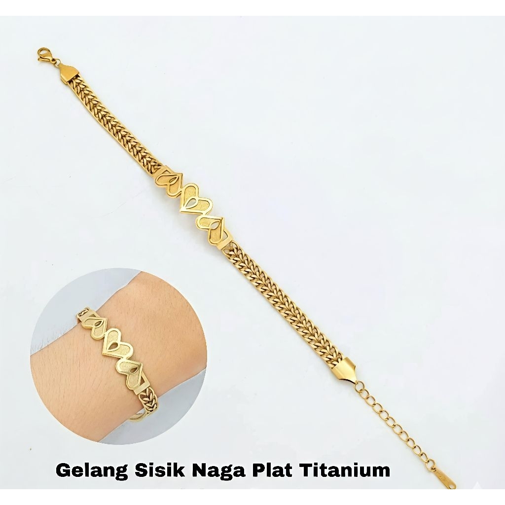 GELANG SISIK NAGA PLAT TITANIUM gelang wanita terbaru gold model sisik naga gelang perempuan titaniu