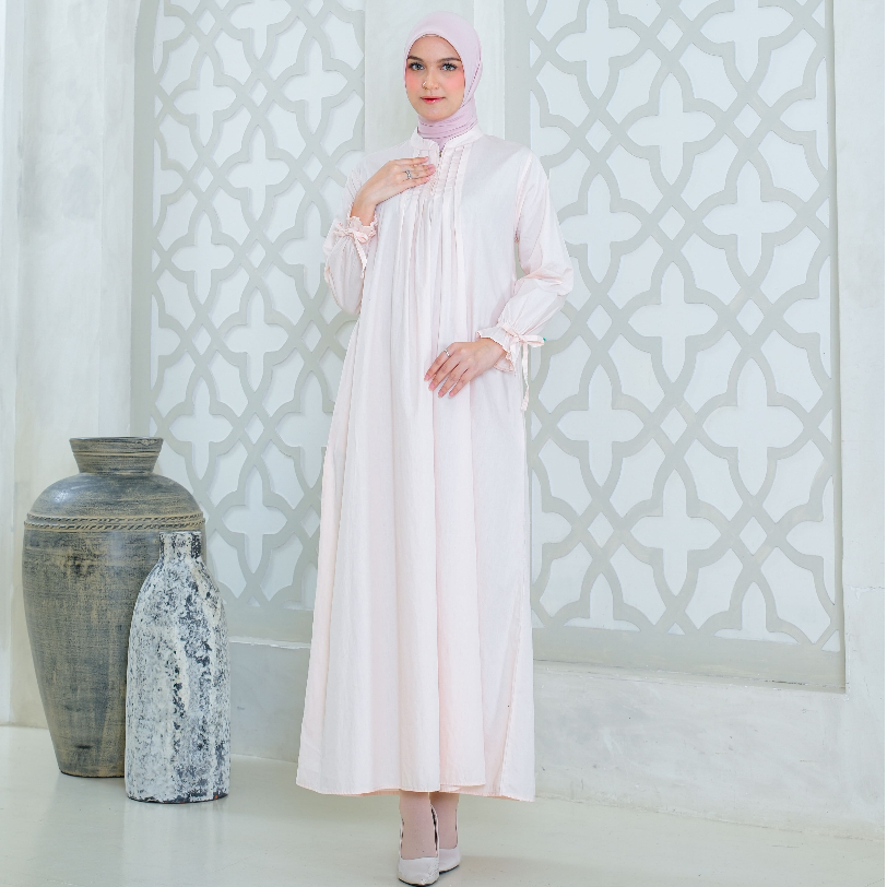 RILLEY - Gamis Rahma | Gamis Zipper Depan Bahan Adem | Gamis Wanita Bahan Poplin Polos