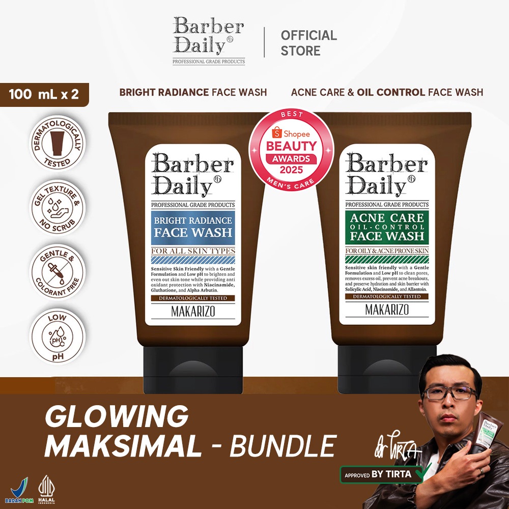 GLOWING MAKSIMAL - Acne Care & Oil Control Face Wash + Bright Radiance Face Wash