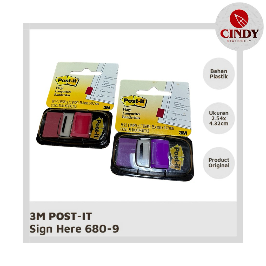 3M Post-It Sign Here 680-9