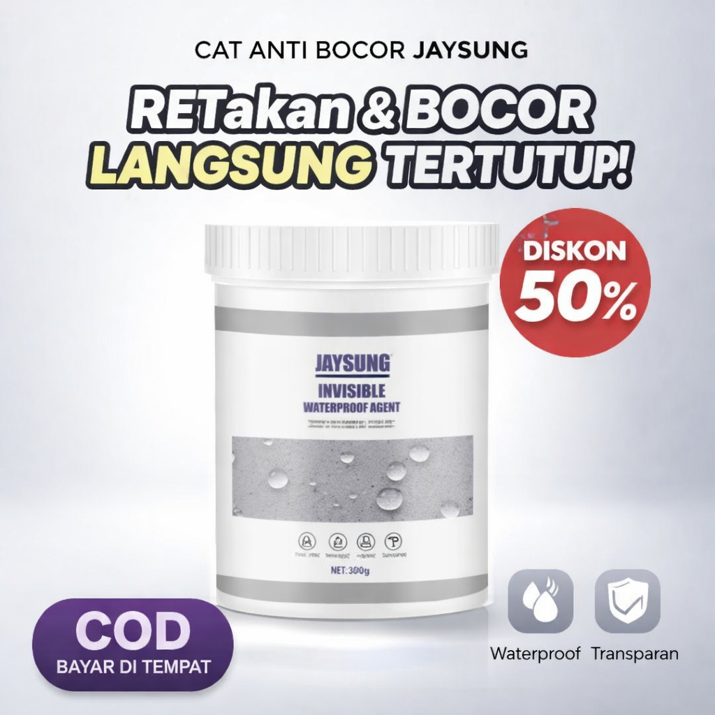 Cat Tembok Anti Bocor Transparan JAYSUNG | Tutup Retak & Rembes