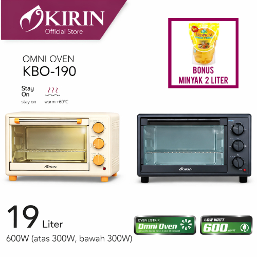 Oven Listrik Kirin KBO 190 LW 300 Watt Oven Kirin KBO 19LW Oven Low Watt Toaster Oven KBO190 WH